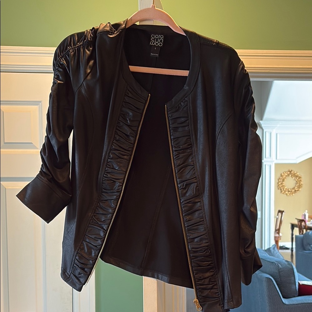 Black Ruched Women's Jacket
